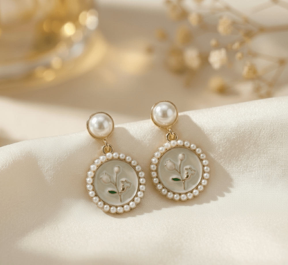 Statement Pearl Round Earring - Image 2