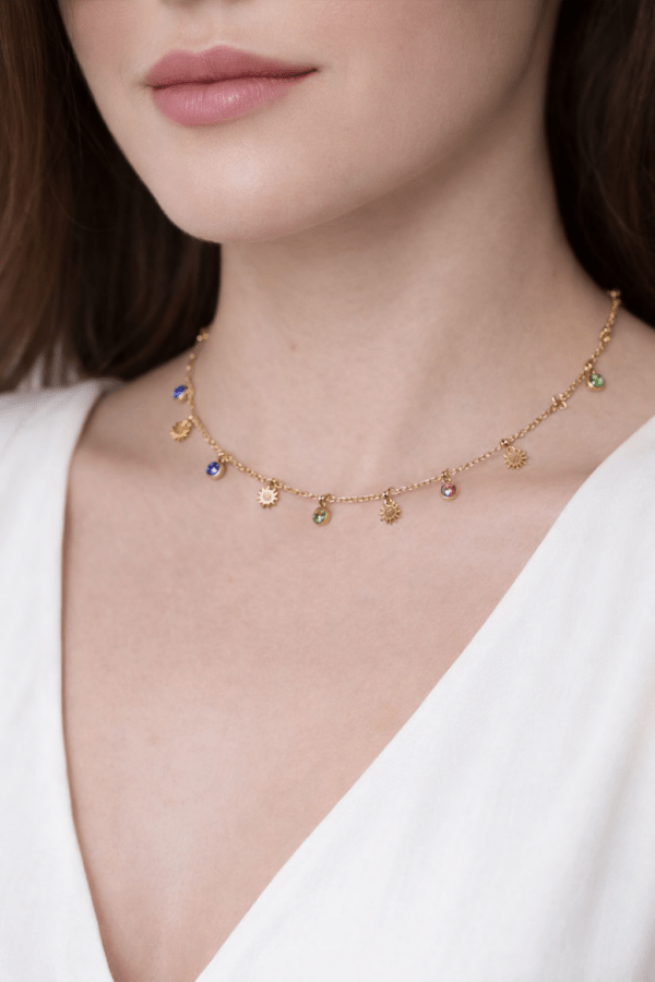 Color Charm Beaded Necklace