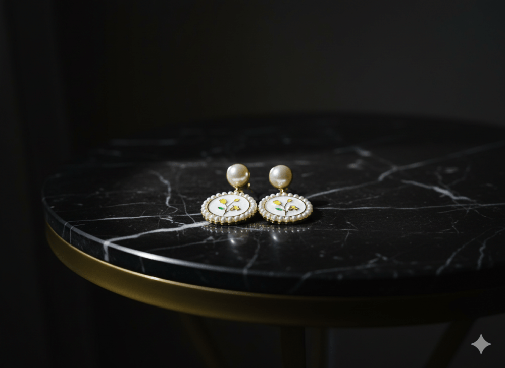 Statement Pearl Round Earring - Image 6