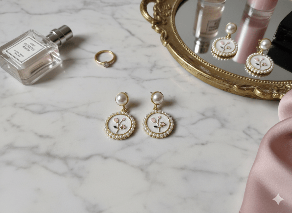 Statement Pearl Round Earring - Image 4