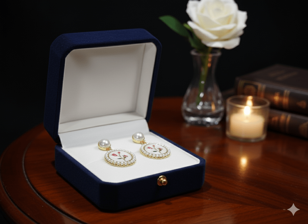 Statement Pearl Round Earring - Image 3