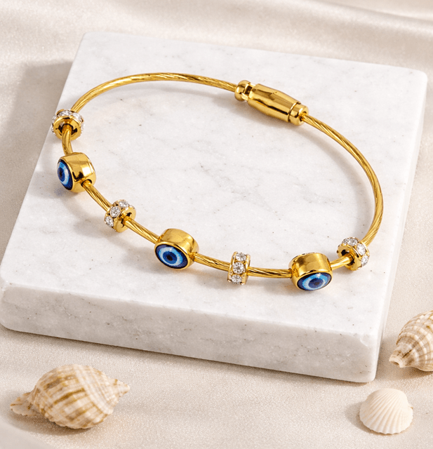 anti tarnish evil eye bracelet