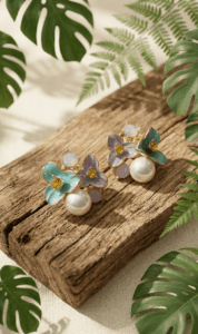 flower petal earrings