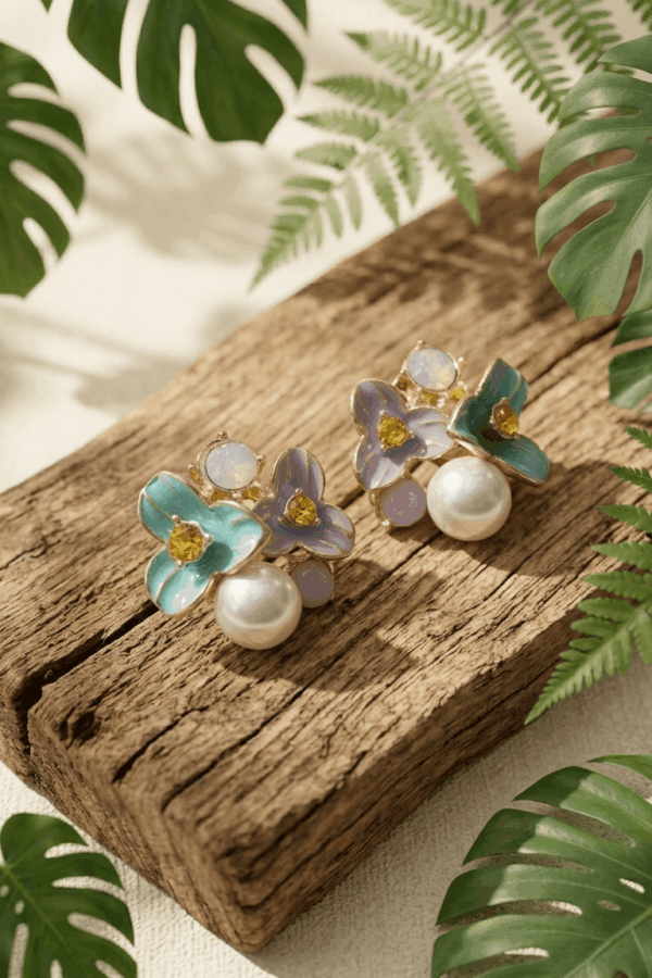 flower petal earrings