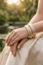 Elegant Handcrafted Enamel Bangles Set - Image 3