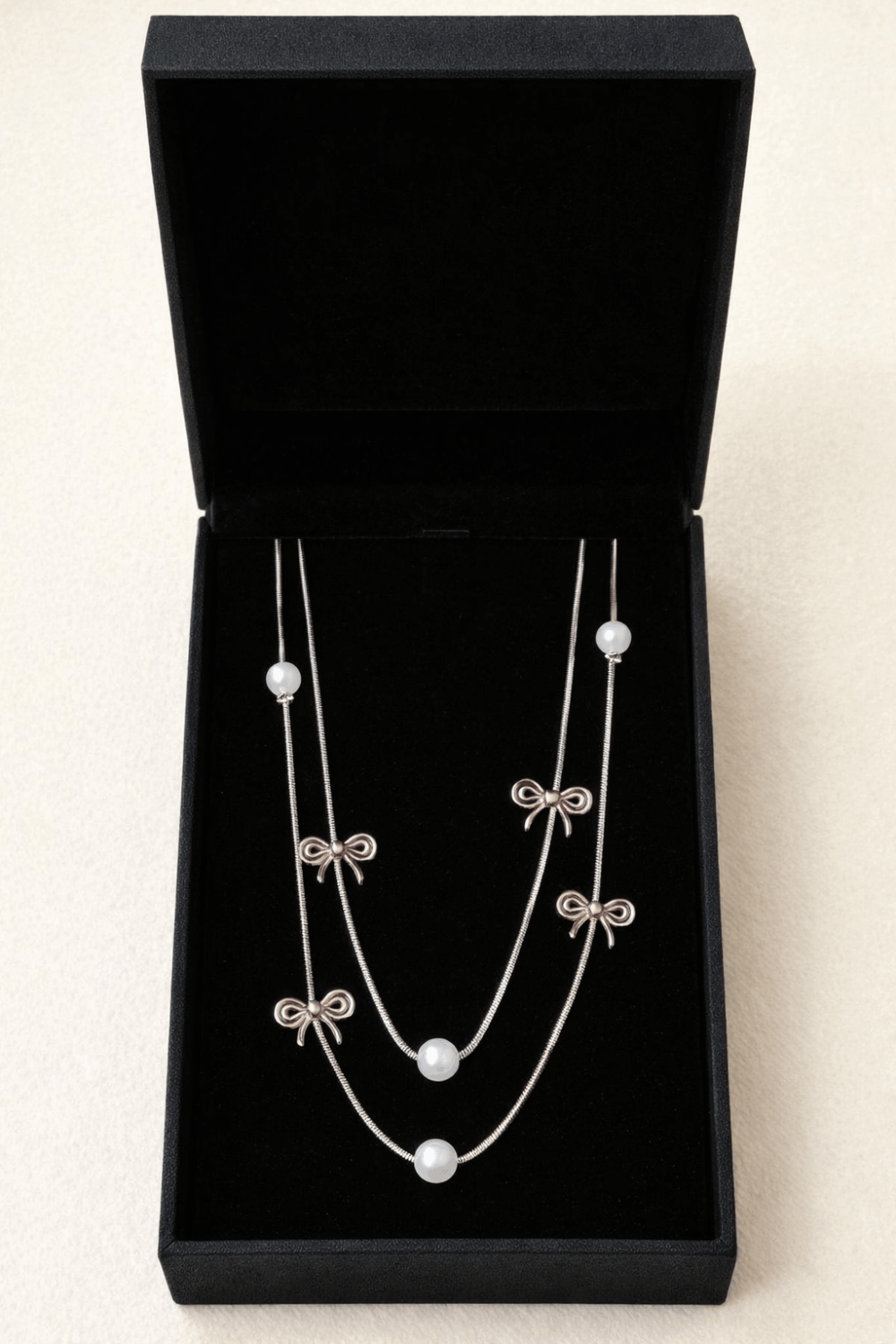 Dainty Pearl Jewelry-Trendy Layered Necklace.