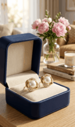 gold plated floral earrings