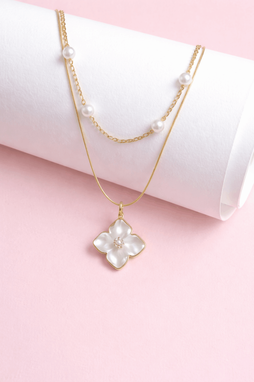 Stainless Steel Floral Necklace