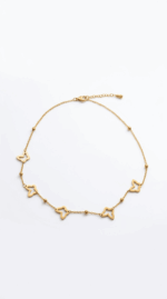 gold finish chain with butterfly