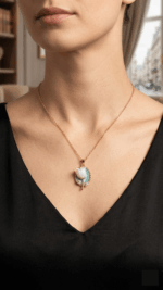 Tulip pendant with chain