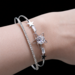 Metal Diamond Star Cuff Bracelet