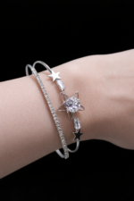 Metal Diamond Star Cuff Bracelet