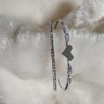 Metal Diamond Heart Cuff Bracelet