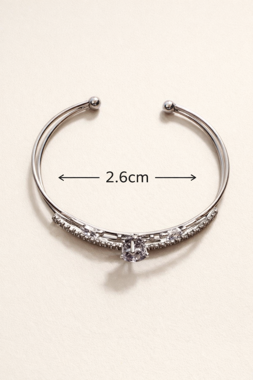 Metal Diamond Star Cuff Bracelet - Image 3
