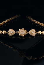Stainless Steel Gold-Plated Heart Bracelet for Women - Image 3
