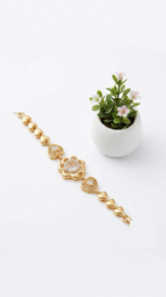 Stainless Steel Gold-Plated Heart Bracelet for Women - Image 4